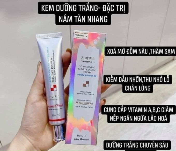 Melasma-X 3D Whitening Clinic Cream – Hỗ Trợ Chăm Sóc Da Nám, Dưỡng Da Sáng Mịn