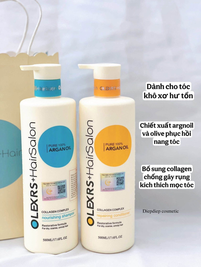 Dầu gội Olexrs chính hãng| Bộ Gội Và Xả Olexrs Hair Salon Ngăn Ngừa Rụng 500ml