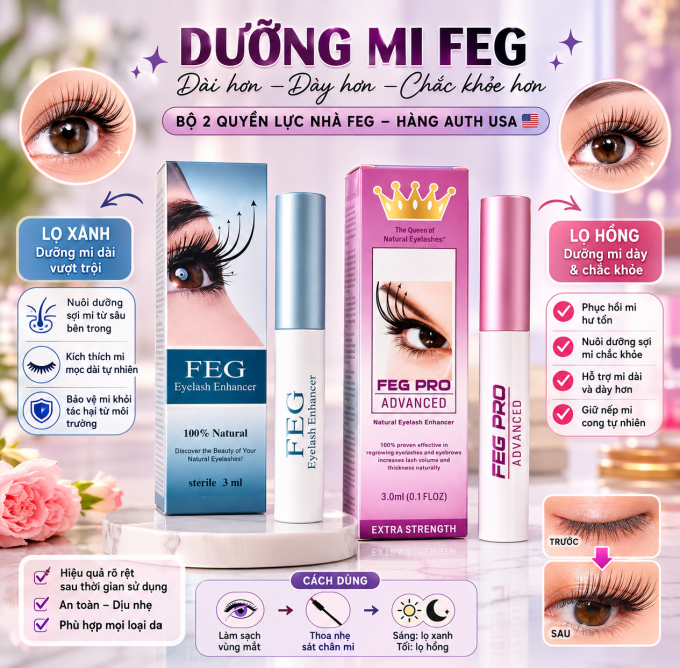 FEG dưỡng mi – Giải pháp chăm sóc mi dài và dày tự nhiên