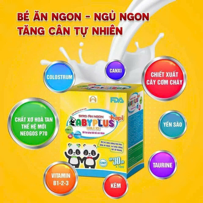 Thành phần của Siro Baby Plus chính hãng