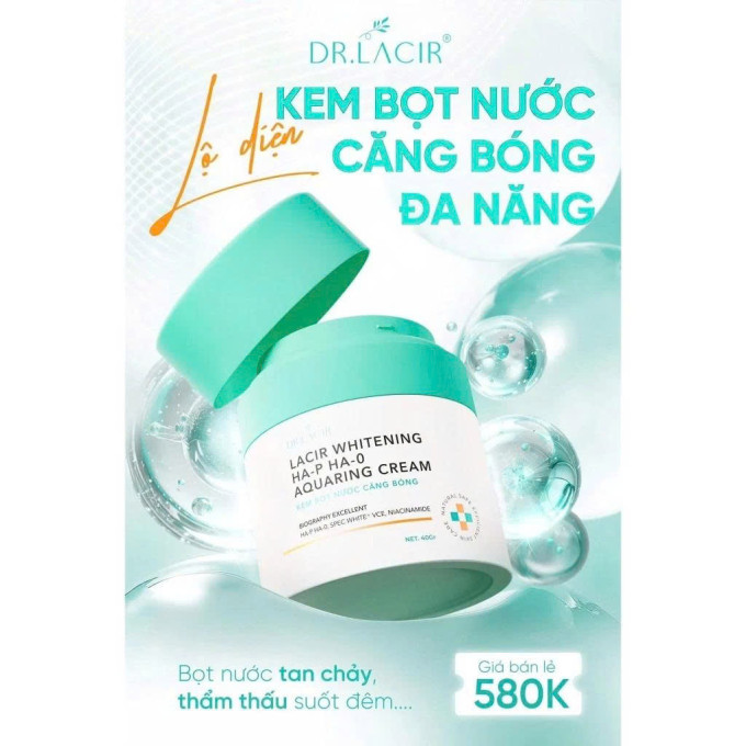 kem đêm Dr Lacir Whitening HA-P HA-O Aquaring Cream chính hãng