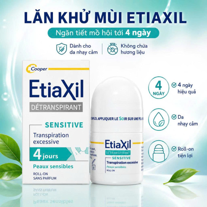 Lăn Khử Mùi Etiaxil Cho Da Nhạy Cảm 15ml – Hỗ Trợ Giảm Mồ Hôi