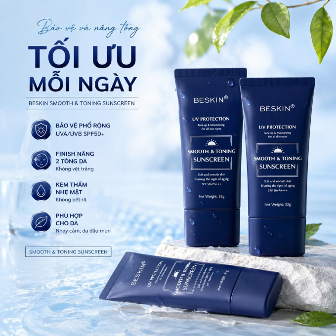 Kem Chống Nắng Beskin chính hãng SPF 50+ PA+++ 32g