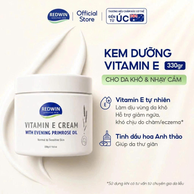 Kem dưỡng Redwin Vitamin E 330g – Kem Dưỡng Ẩm Úc Cho Da Khô, Thiếu Ẩm