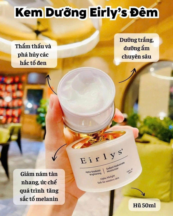 Kem Đêm dưỡng trắng mờ thâm sạm nám tàn nhang Eirly’s 50ml