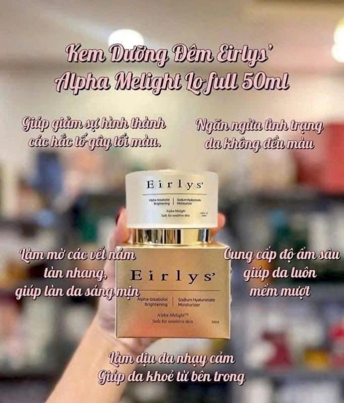 Kem Đêm Eirlys Alpha-Melight 50ml Hàn Quốc – Dưỡng Ẩm, Hỗ Trợ Làm Sáng Da