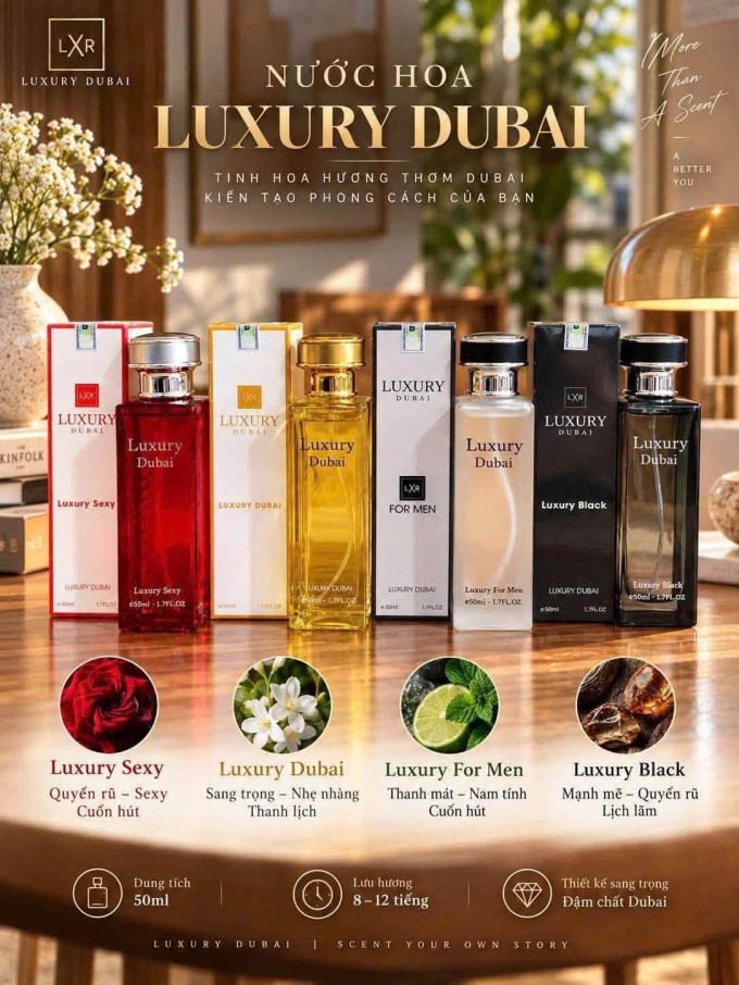 Nước Hoa Luxury Dubai Chính Hãng 50ml– Hương Thơm Ấn Tượng, Phong Cách Cuốn Hút