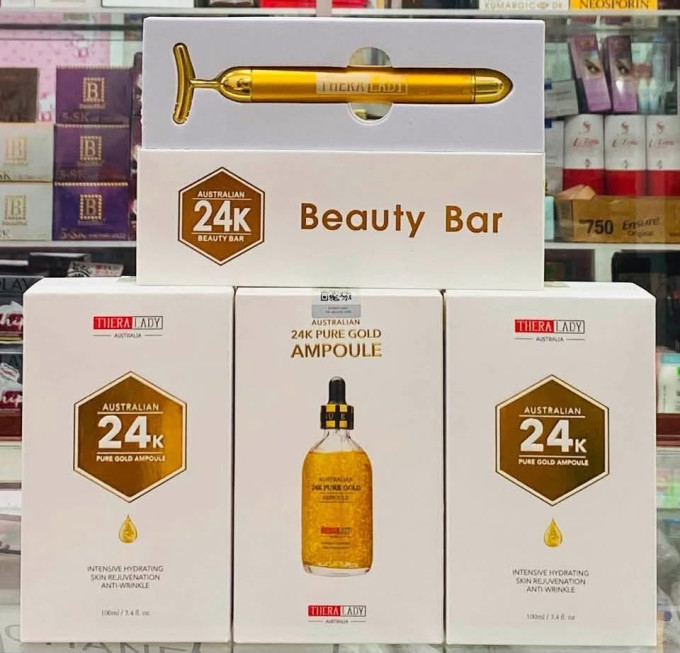 [TẶNG THANH LĂN] Serum Tinh Chất Vàng 24k Pure Gold Ampoule Thera Lady 100ml - Xuất xứ Úc