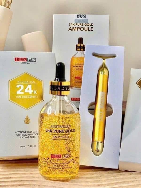 Tinh chất vàng 24k kèm thanh lăn úc hộp 100ml